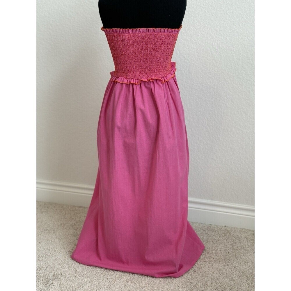 Tuckernuck Pomander Place Women’s M Strapless Jessie Maxi Dress Pink‎ Smocked - Picture 2 of 8